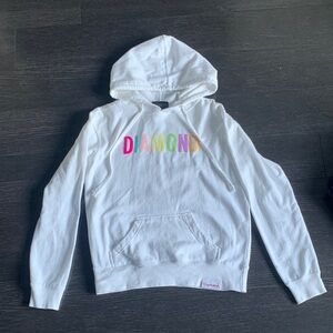 Diamond Supply Co. White Hoodie with Multicolor Logo